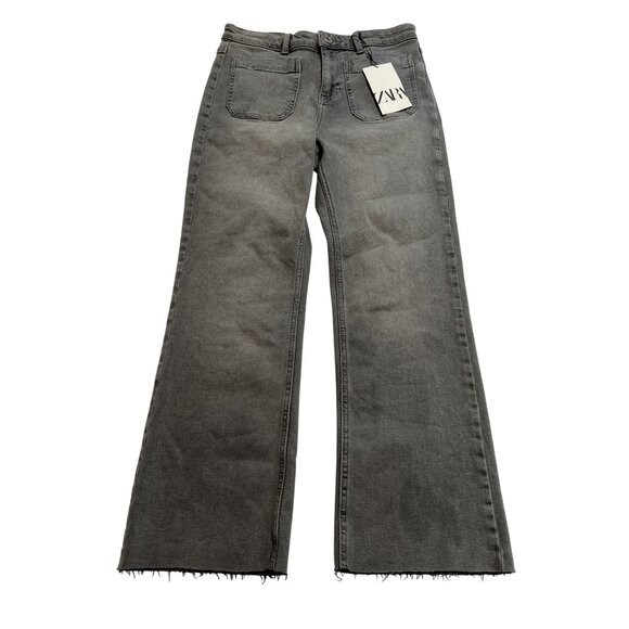 Zara Mini Flare Jeans in Grey - Picture 1 of 4